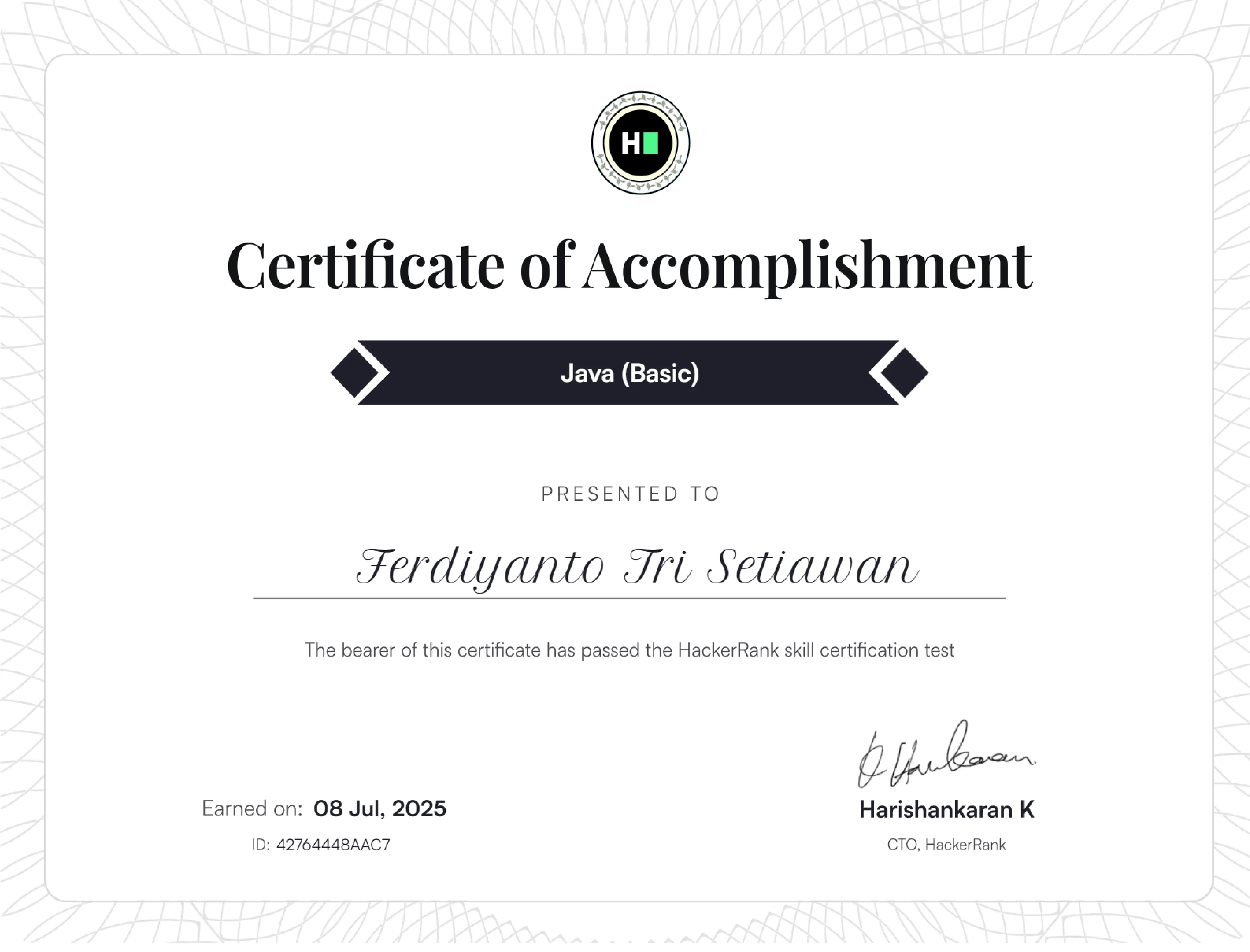 Java Basic Certificate